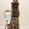 Lace Cap Sleeve Gown