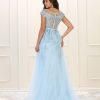 Short Sleeve Evening Gown