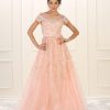 Short Sleeve Evening Gown
