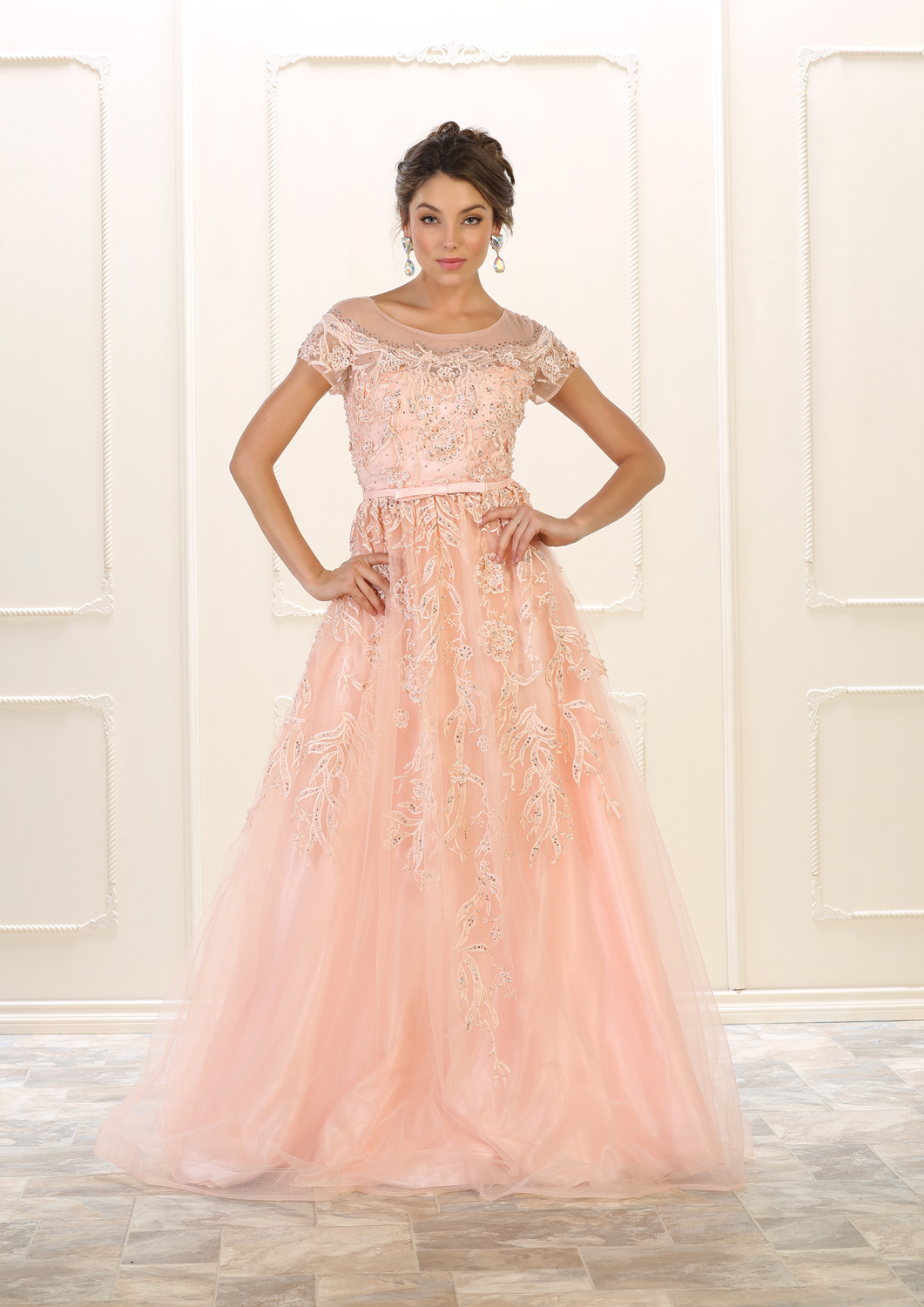 short sleeve ball gown