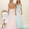 Beaded Halter Prom Gown
