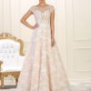 High Neck Sleeve Prom Gown