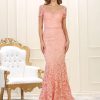 Short Sleeve Prom Gown