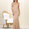 Short Sleeve Prom Gown